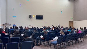 Public Reading of Scripture attended by many of our precious men and women in our beautifully remodeled Chapel🙏 Hear the Word... | Union Rescue Mission