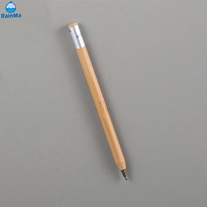 [Hot Item] 15cm Office Eco-Friendly Bamboo Ballpoint Pen with Blue Oil Ink