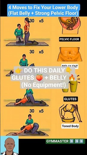 👉 Do This Daily to Lift Glutes & Burn Belly Fat FAST 💪🔥#gluteworkout #bellyfat #homeworkout