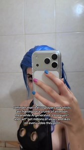 it feels like a very bad time to be a creative person 😭 and yes, while social media isn’t everything, it does feel bad seeing ai generated content get so much praise and attention when there are SO MANY REAL PEOPLE PUTTING SO MUCH WORK INTO EVERYTHING THEY DO support real creators :’) #arcane #jinx #jinxcosplay #cosplay #cosplayerofinstagram | Marty Cipher