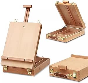 Amazon.com: Tabletop Easel Art Easel Desktop Easel for Painting, Premium Wooden Sketchbox Easel, Desktop Painting Easel for Student Artist Beginner : Office Products