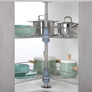 [Hot Item] 270° Revolving Storage Shelf Wire Basket Lazy Susan for Kitchen Corner