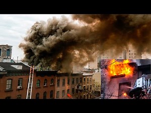 *MAYDAY* FDNY Battles HEAVY FIRE Throughout Brownstone at Brooklyn 5th ALARM 10-66 Box 459
