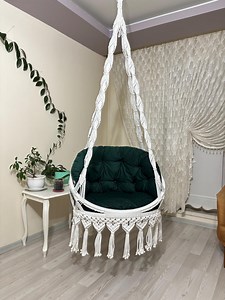 Arlina Macrame Hanging Chair – Handmade Boho Swing Chair With Cushion, Indoor Outdoor Macrame Hammock Chair - Etsy