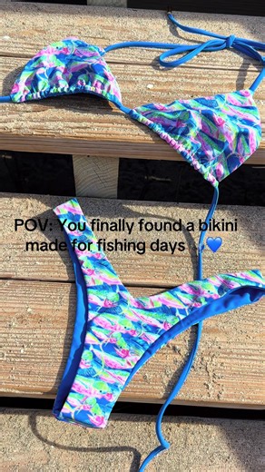 You just found your new favorite bikini for days offshore🎣🐟💙 #mahi #fishing #girlswhofish #offshore #bikini