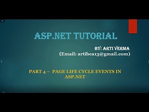 Part 4 - Page Life Cycle Events in ASP.Net