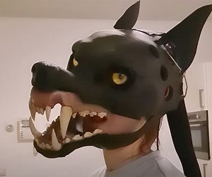 This Mechanical Wolf Mask Is Controlled By Its Wearer's Face