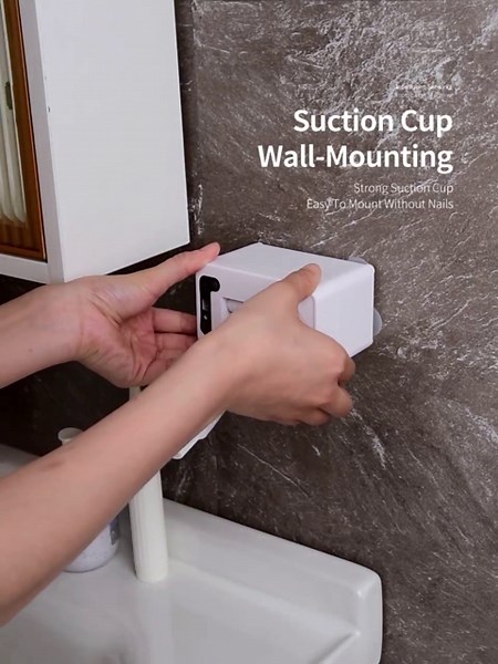 Automatic Toothpaste Dispenser Wall Mount - Ensures Safe and Easy Toothpaste Squeezing with Convenient Toothbrush Holder and Operation Holes