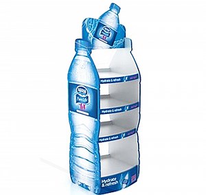 [Hot Item] Water Bottle Creative Design Cardboard Paper Pop POS Shelf Display Stand