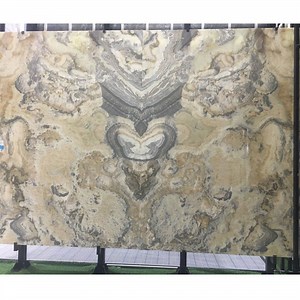 [Hot Item] Luxury Translucent Natural Grey Viens Onyx Slab for Flooring Tile and Background