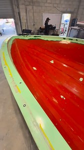 3D scanning at Checkmate Boats the 24 BRX hull to capture the exact surface geometry to create a precise digital model we can use for CAD. #NuWaveComposites #3DScanning #ReverseEngineering #CompositeTooling #BoatBuilding | NuWave Composites