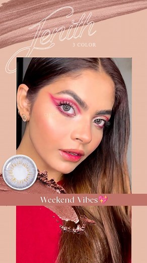 What do love the most about Weekend -> A) Party B) Rest Let your eyes do the talking and let the Friday vibes shine through! 💃🎉 #FridayFeels #ContactLensGlam #WeekendVibes" 📍Brand: @olens.india 📍Duration: 6 Month 📍Shade: Jenith Sky Gray 📍G.Diameter: 13.4 mm 📍More colors: Natural Gray & Brown 📍@sanaxmakeupartistry | O-Lens INDIA