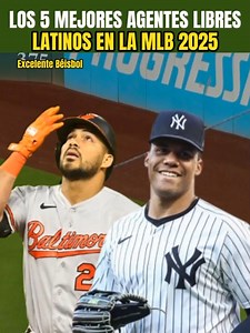 26K views · 538 reactions | Los 5 mejores agentes libres latinos de las grandes ligas para la temporada 2025 ⚾ #mlb #MLBB #beisbol #BeisbolLatino | Excelente béisbol | Facebook