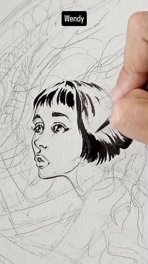 #alienearth #wendy #sydneychandler #xenomorph #creature #hybrid #scifigirl #sciencefictionart #fanart #axelmedellinart #axelmedellin #traditionalart #dailydrawing #drawingoftheday #brushandink #penandink #speedball #artoninstagram #artprocess #artreel #timelapse | Axel Medellin Machain