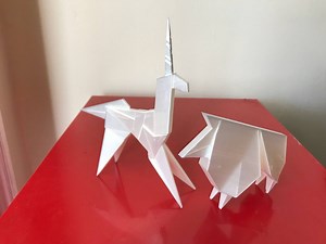 ガフのブレードランナー折り紙ユニコーンと羊、ローポリユニコーンと羊の紙アート彫刻 - Etsy 日本