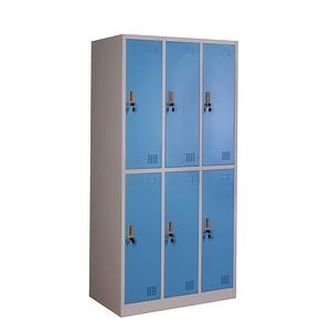 [Hot Item] Metal Steel 6 Door Lockers Cabinet Gym School Lockers Wardrobe Staff Commercial Storage Cabinets with Lock