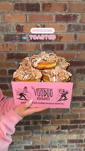 8K views · 104 reactions | Introducing… TOASTED! 癩北 Morning, noon, or night, it’s the perfect nostalgic bite. Drenched in maple icing, topped with a satisfying crunch of cinnamon sugar cereal, and drizzled with sweet Voonilla. Enjoy through February 2nd. Excludes Universal CityWalk and airport locations. | Voodoo Doughnut | Facebook