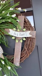 He is Risen Grapevine Floral Wreath, Easter Door Decor - Etsy