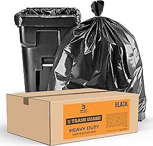 55 Gallon Contractor Trash Bags - Value-Pack of 30, Made in USA - 3 MIL 38" x 54" - Heavy Duty Large Plastic Can Liner Garbage Bag (55Gallon-30CT-3Mil, 55Gallon-3Mil)