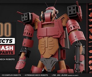 ArtStation - 200 Objects - MECH PARTS - KITBASH - VOL 01 | Resources