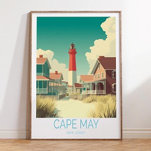 Cape May Poster, Classic Travel Poster Art, New Jersey Landscape - Etsy UK