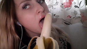 random russian girl sucking banana