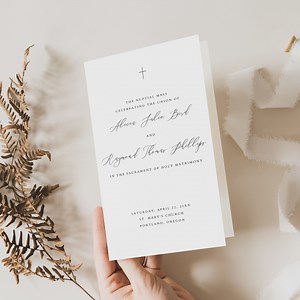 Catholic Wedding Program, Minimalist Wedding Program, Modern Wedding, Instant Download, Wedding Program Template, Church Wedding Program #C - Etsy Canada