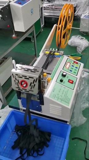 Automatic Webbing Elastic Ribbon Cutter Mask Ear Loop Tape Hot And Cold Cutting Machine