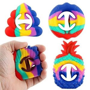 [Hot Item] Tik Tok Newest Sensory Autism Rainbow Squeeze Snappers Fidget Toy Sensory Finger Hand Grip Toy for Child and Adults