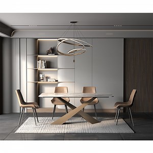 [Hot Item] Home Hot Sale Marble Dining Table Furniture Set Rectangular Restaurant Dining Table