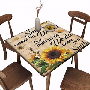 Paper Cut Pattern Printed on Oval Tablecloth, Table Cloth with Elastic Fitted Edges, Table Protector for Dining Room Table, Fits for 52" x 70" Oval Table