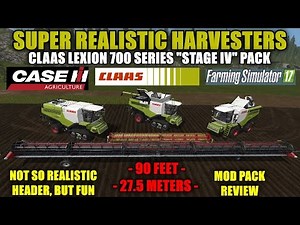 Farming Simulator 17 - Claas Lexion 700 Series & Case 90 Ft Draper/Header "Mod Review"