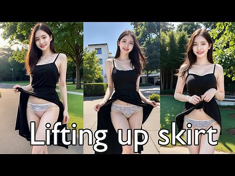 [Ai lookbook] Girlfriend lifting up skirt2 | スカートをめくり上げるガールフレンド2 | 치마를 들어 올리는 여자 친구2