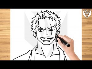 How to draw Roronoa Zoro One Piece Step by step, Drawing Tutorial Trick Easy For Kids