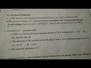 Compiler Design Module4 - L Attributed SDD