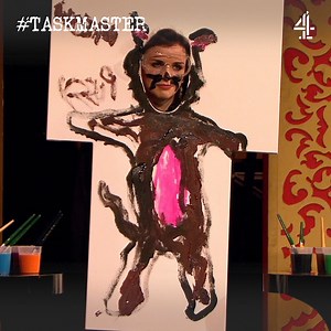 With your face placed firmly in your hole at all timees, paint the most recognisable animal, vegetable or mineral. You must incorporate your face in the picture. | Taskmaster