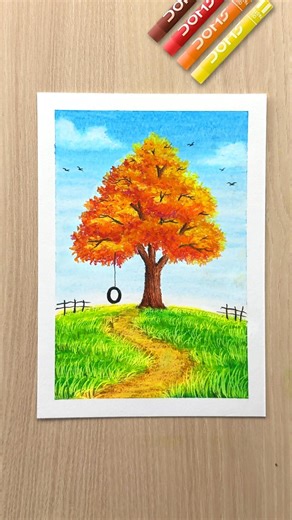 Doms Oil Pastels Drawing #shortsfeed #shorts #easydrawing