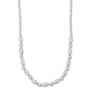 18" Moon Cut Graduate Bead/Ball Necklace in Sterling Silver 20.48g