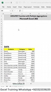 GROUPBY Function with Multiple Aggregations including HSTACK & VSTACK in #Excel 365 =VSTACK({"Category","Sales","",""}, GROUPBY(Data[Category],Data[Sales], HSTACK(SUM,AVERAGE,PERCENTOF))) | Excel Basement