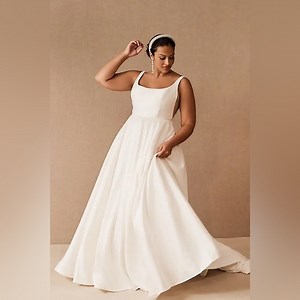 Jenny by Jenny Yoo Lawrence Square-Neck Open-Back TaffetaWedding Gown