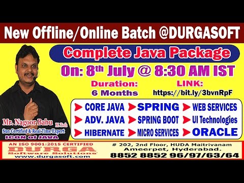 Complete Java Package Offline/Online Training @ DURGASOFT