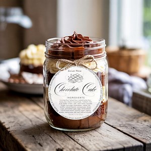 Cake Jar Labels Mason Jar Cake Sticker Cottage Kitchen Glass Jar Design Minimalistic Modern Cake Ingredients Label Cake Mix Jar Label Design - Etsy
