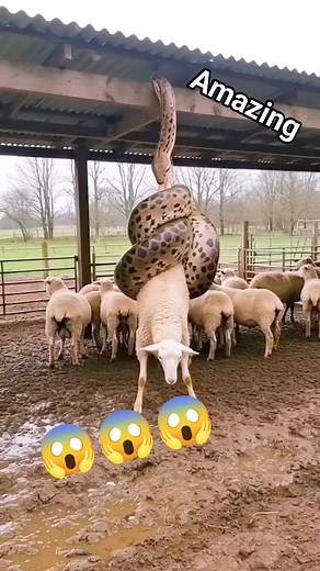 Python attack the sheep 🐑 😲 #everyonehighlights #reelstrending #fbviralvideo #amazingvideo #fblifestyle #animalvideo #fbreelsvideo #animalphotography | 罗纳尔多 皮拉戈