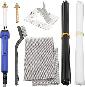 Plastic Welding Kit for Bumper, Kayak, Canoe Repair - 80w Plastic Welder Kit with On/Off Switch and Indicator 110~120v