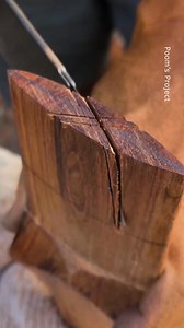 The hardest axe handle installation: The Star Wedge #craftsmanship | Poom's Project
