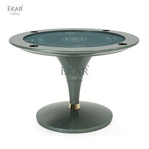 [Hot Item] Modern Round Game Table with Felt Surface and Wooden Frame