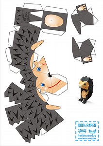 Hedgehog  paper toy