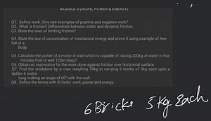 Q1. Define work. Give two examples of positive and negative wor... | Filo