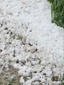 HAIL PILEUP ‼️: Residents in Clifton, Texas, saw small hail accumulating after severe thunderstorms swept the area this weekend. #Texas #Thunderstorm #Hail #Severewx #FOXWeather
