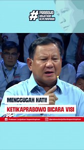 712K views · 6.6K reactions | Bikin baper! ini momen ketika Prabowo bicara soal visi dan misi untuk Indonesia #kawaldebatcaprescawapres #debatcaprescawapresperdana #prabowolanjutkankepemimpinan #prabowo #prabowosubianto #gibran #gibranrakabuming #prabowogibran #pragib #debatcapres #indonesia | Prabowo Lanjutkan Kepemimpinan | Facebook